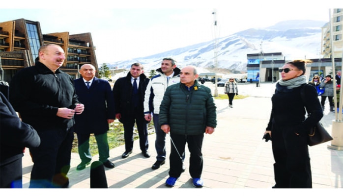 Президент Ильхам Алиев и Первая леди Мехрибан Алиева ознакомились с работами, проведенными в туристическом центре «Шахдаг»