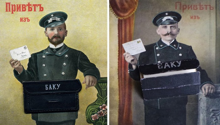 Открытки с почтальоном начала ХХ века: сюрприз «Привет из Баку» (ФОТО)
