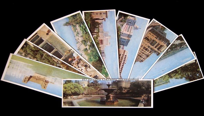 Панорамные открытки с видами Баку из подарочного набора 1970 г. (ФОТО)