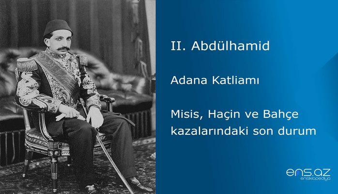 II. Abdülhamid - Adana Katliamı/Misis, Haçin ve Bahçe kazalarındaki son durum