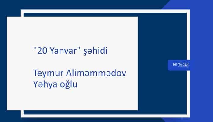 Teymur Aliməmmədov Yəhya oğlu