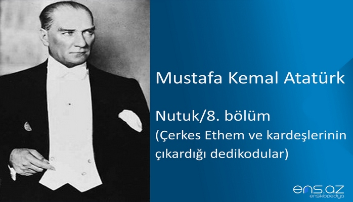 Mustafa Kemal Atatürk - Nutuk/8. bölüm/Çerkes Ethem ve kardeşlerinin çıkardığı dedikodular