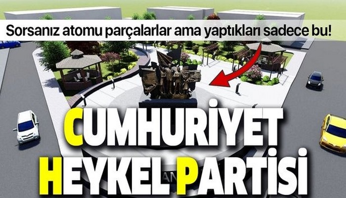 Belediyecilikten anladıkları bu! CHP'li Samsun Atakum Belediyesi yine heykel dikti!