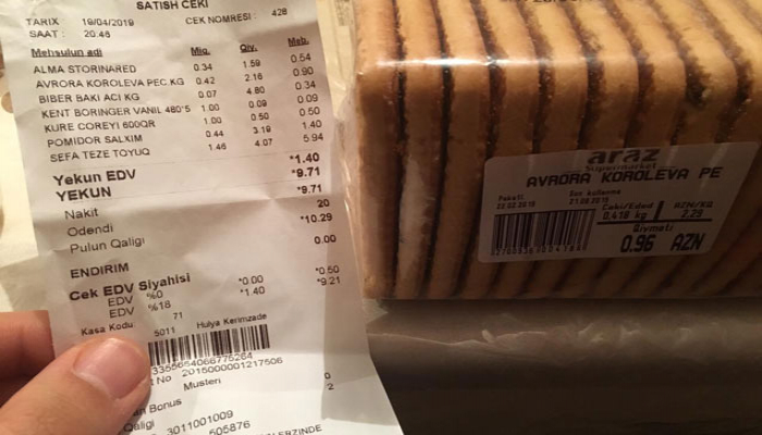 “Araz” supermarketi məhsulun bitmə tarixini dəyişdirir