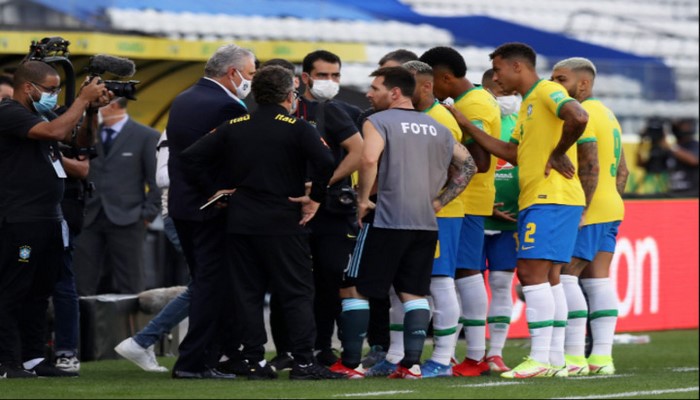 В матче Бразилия-Аргентина в Сан-Паулу произошел скандал